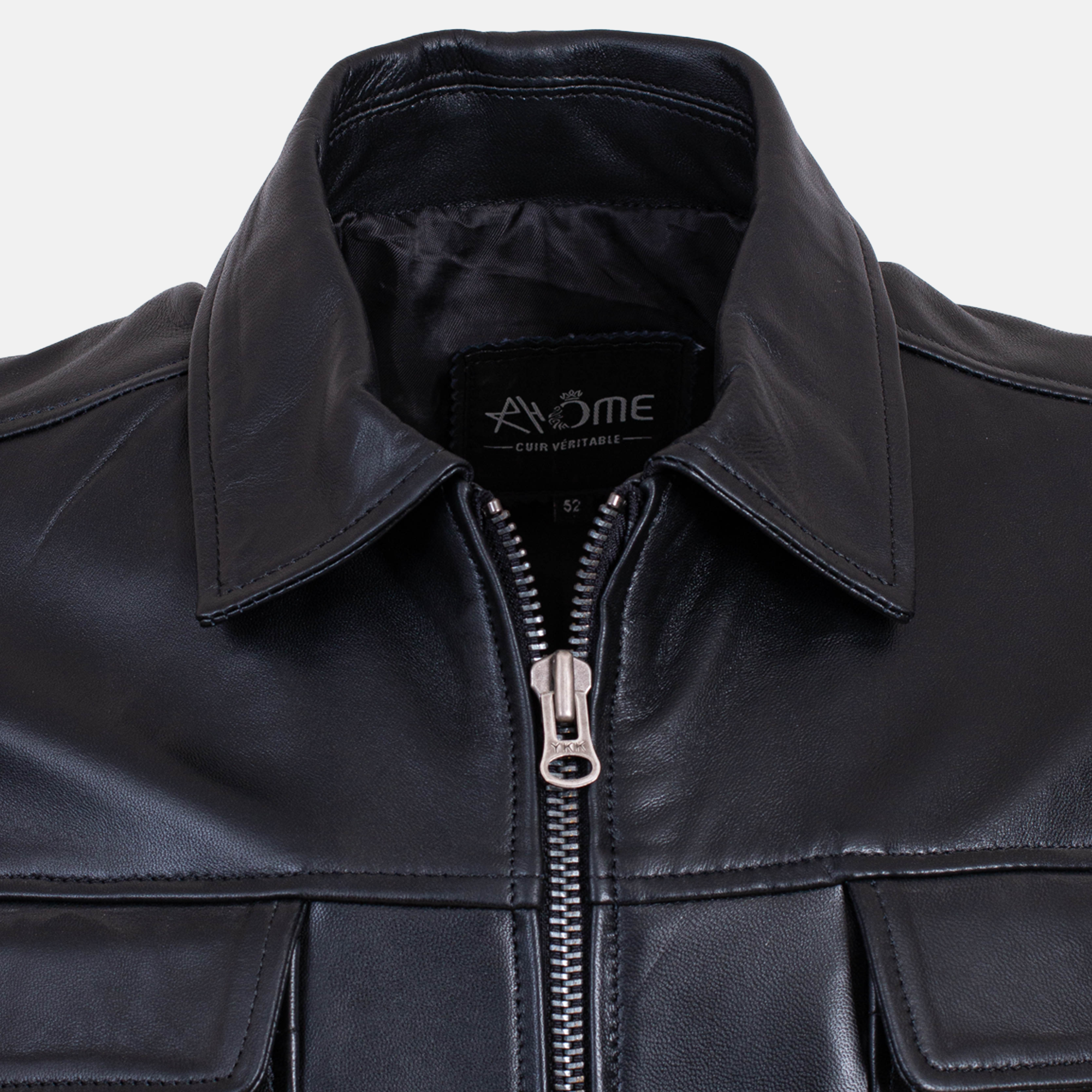ROME - Blouson en cuir Noir