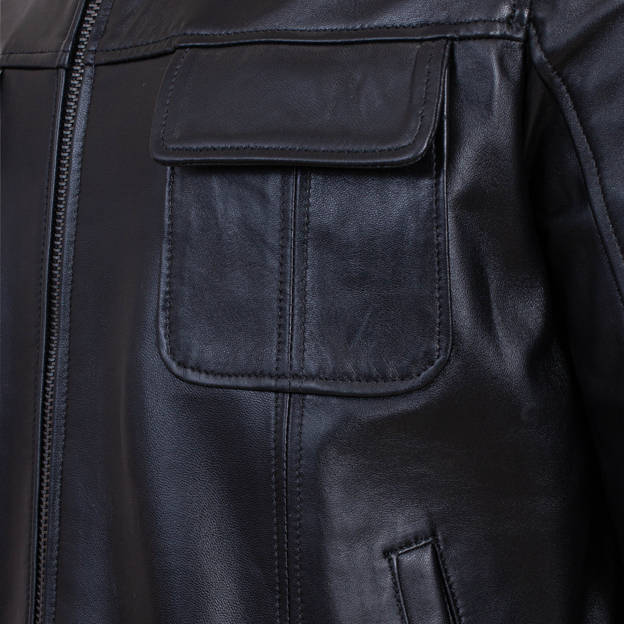 ROME - Blouson en cuir Noir