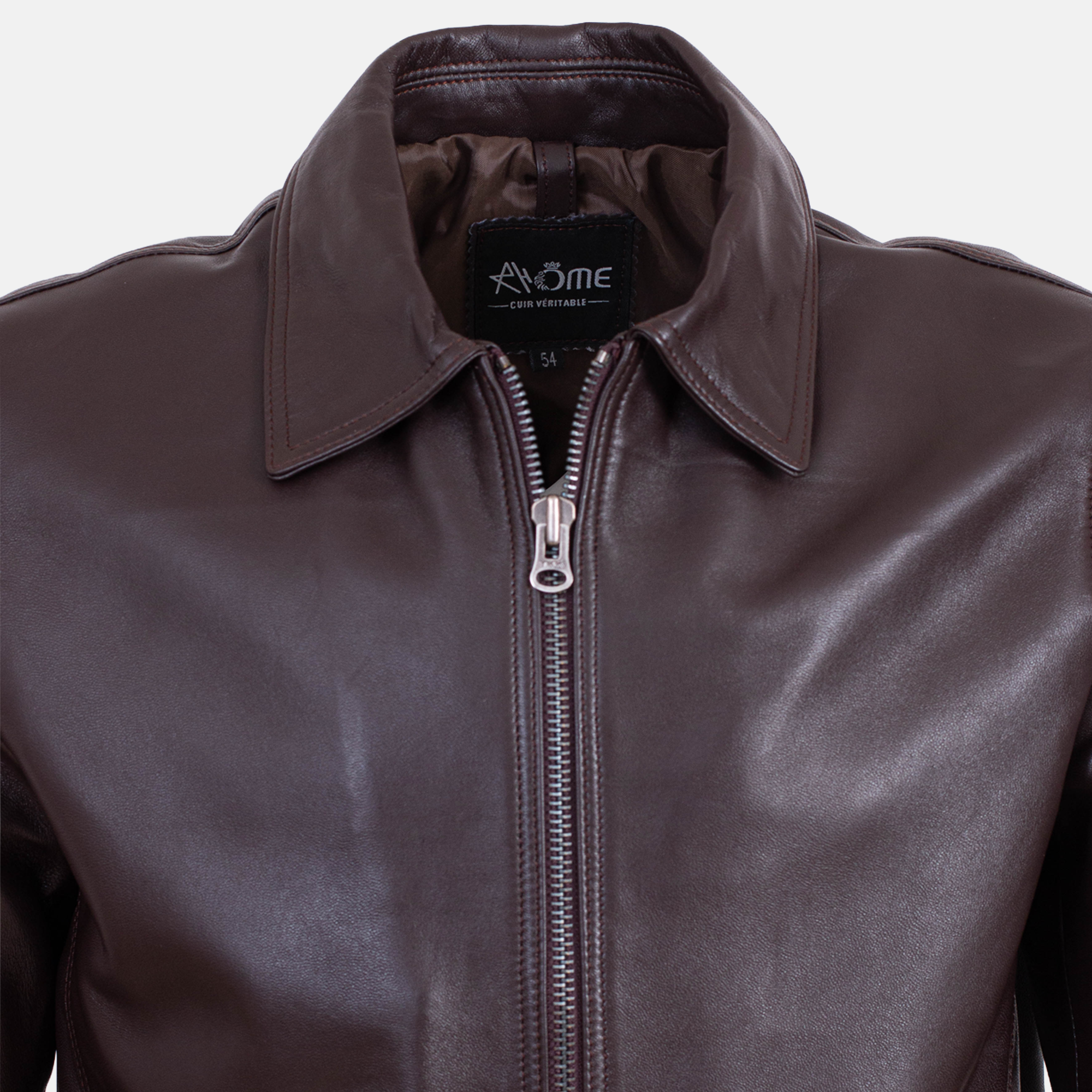 Leonardo - Blouson en cuir Marron