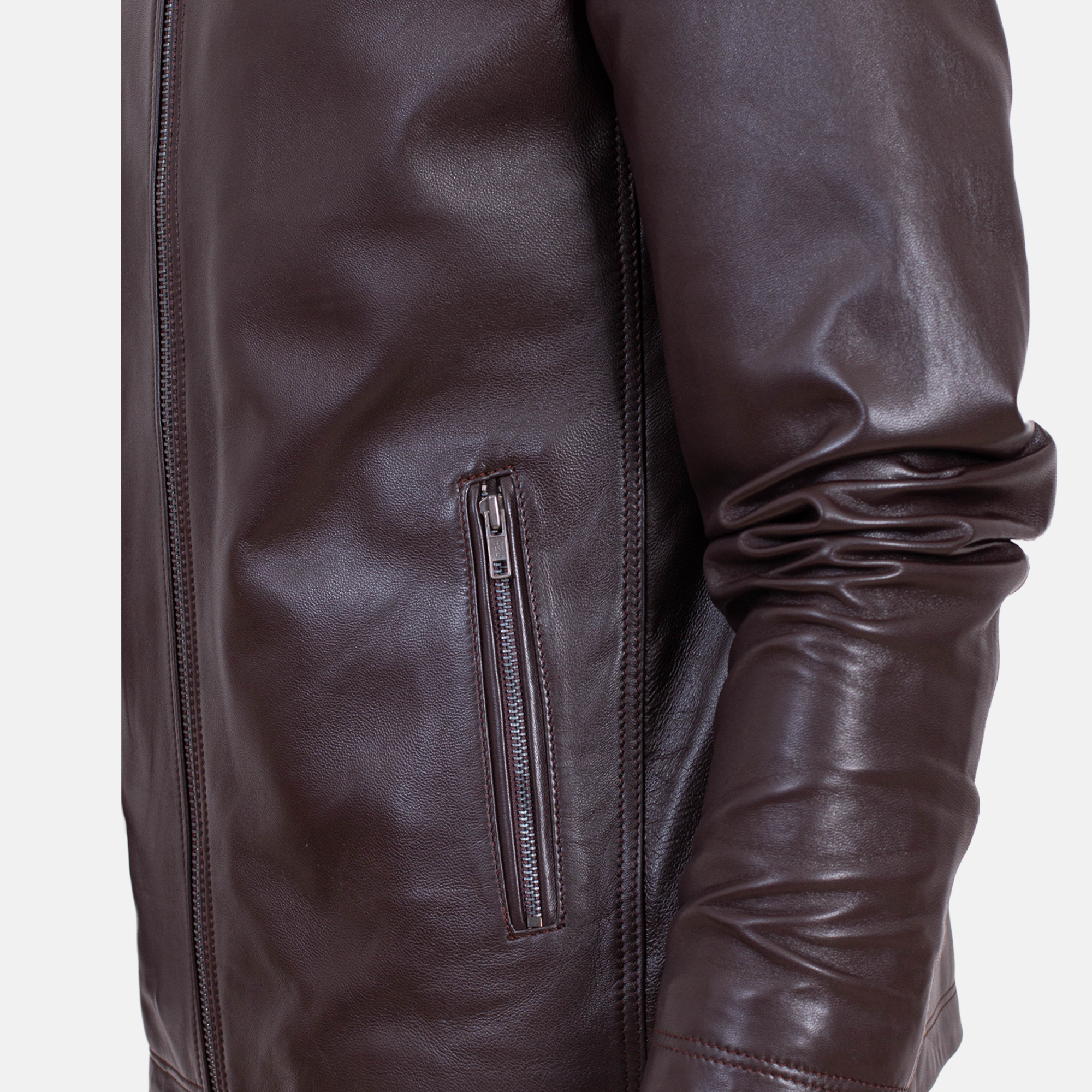 Leonardo - Blouson en cuir Marron