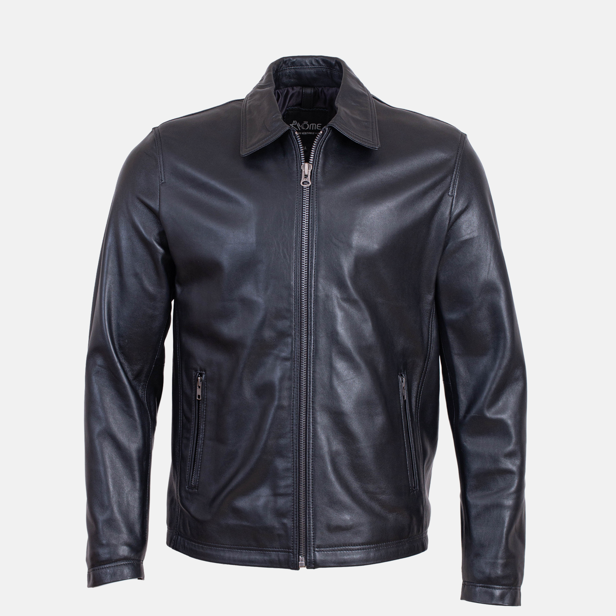 Leonardo - Blouson en cuir noir