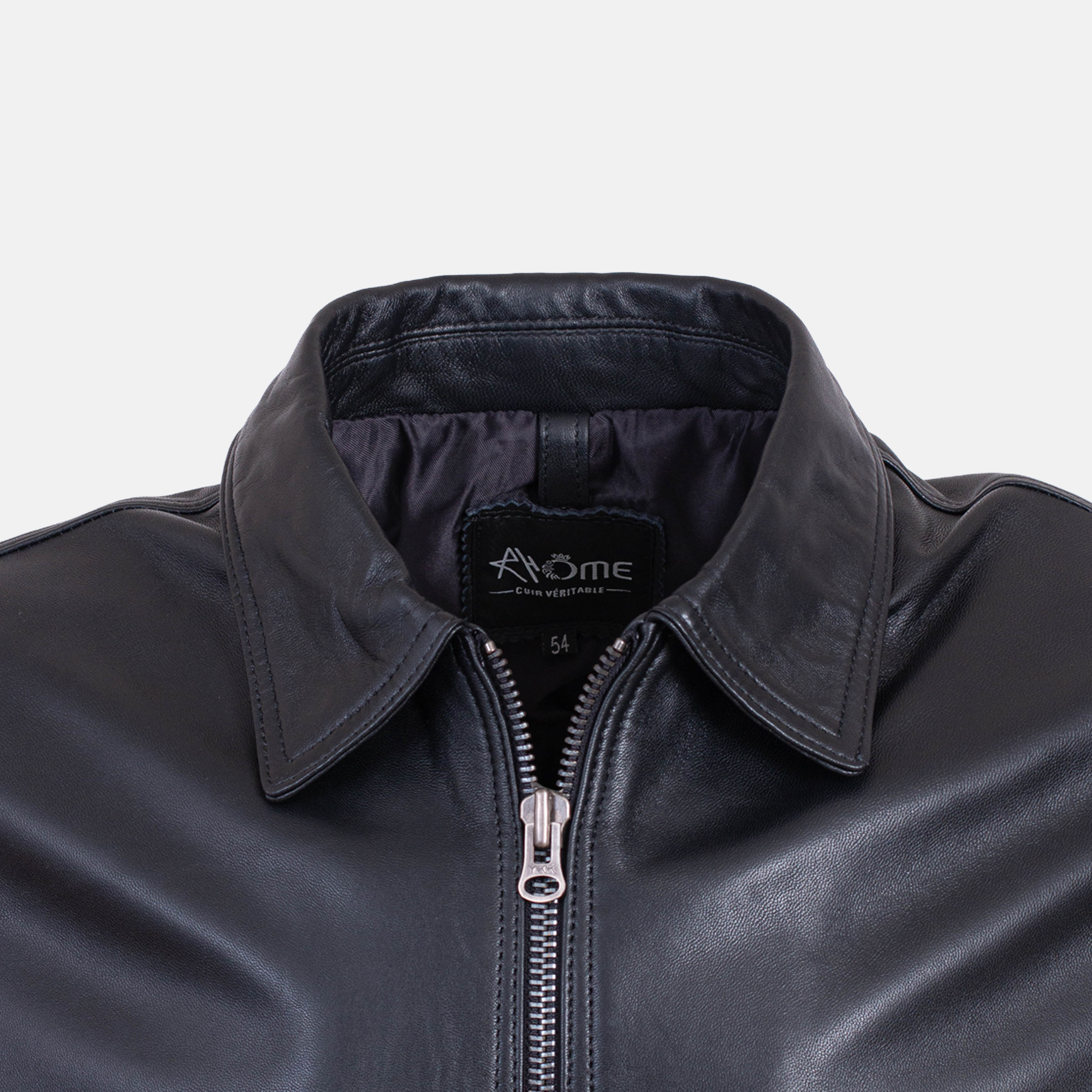 Leonardo - Blouson en cuir noir