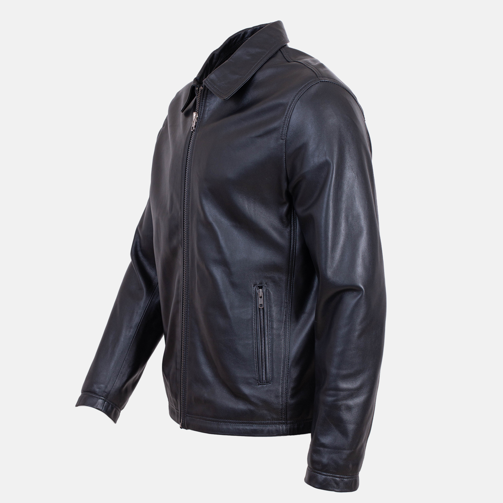 Leonardo - Blouson en cuir noir