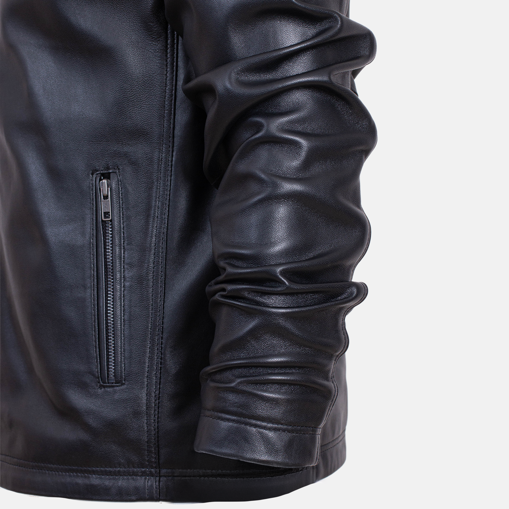 Leonardo - Blouson en cuir noir