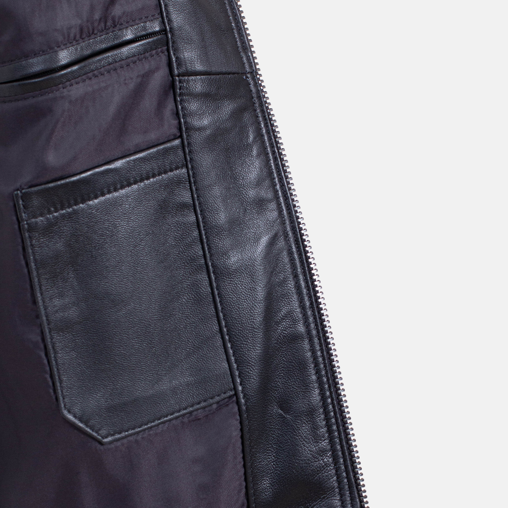 Leonardo - Blouson en cuir noir