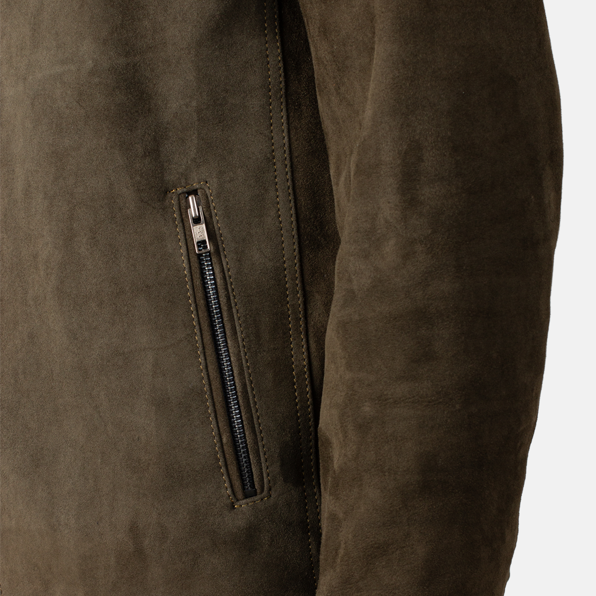 Leonardo - Blouson en daim kaki