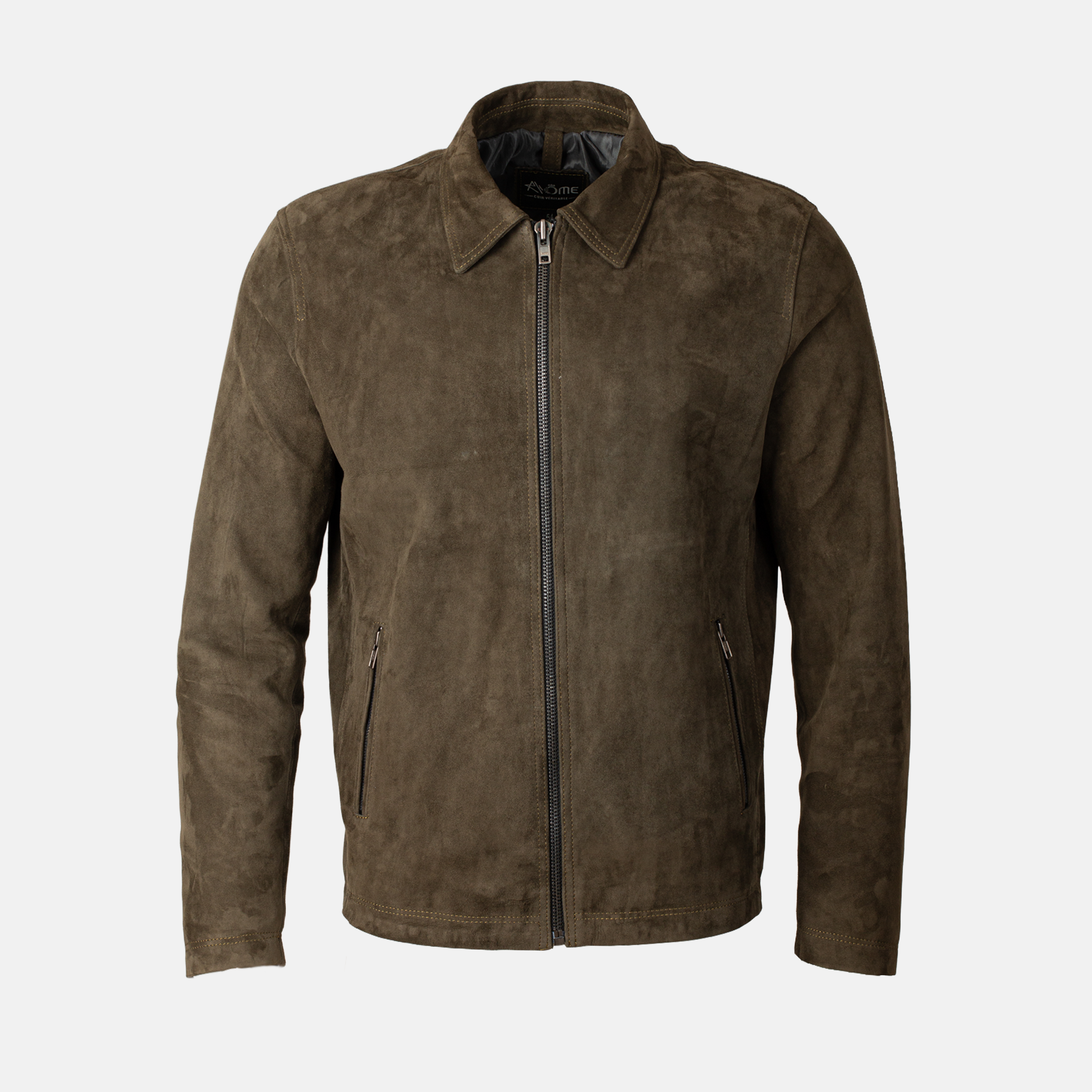 Leonardo - Blouson en daim kaki