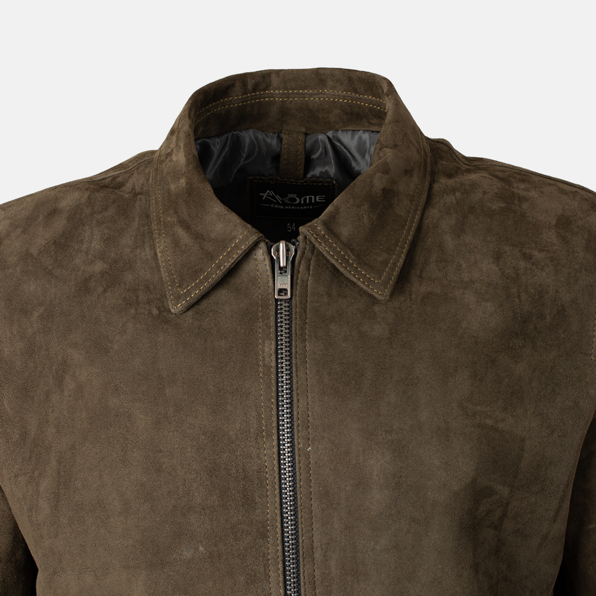 Leonardo - Blouson en daim kaki