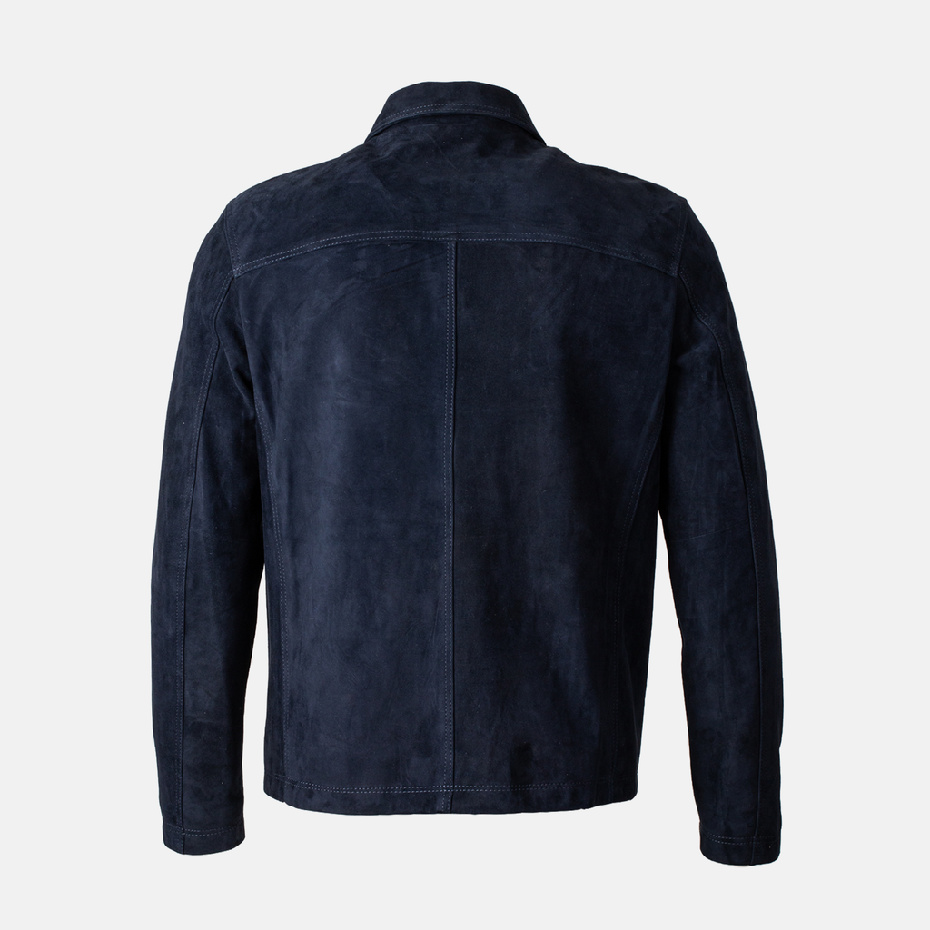 Leonardo - Blouson en daim Bleu