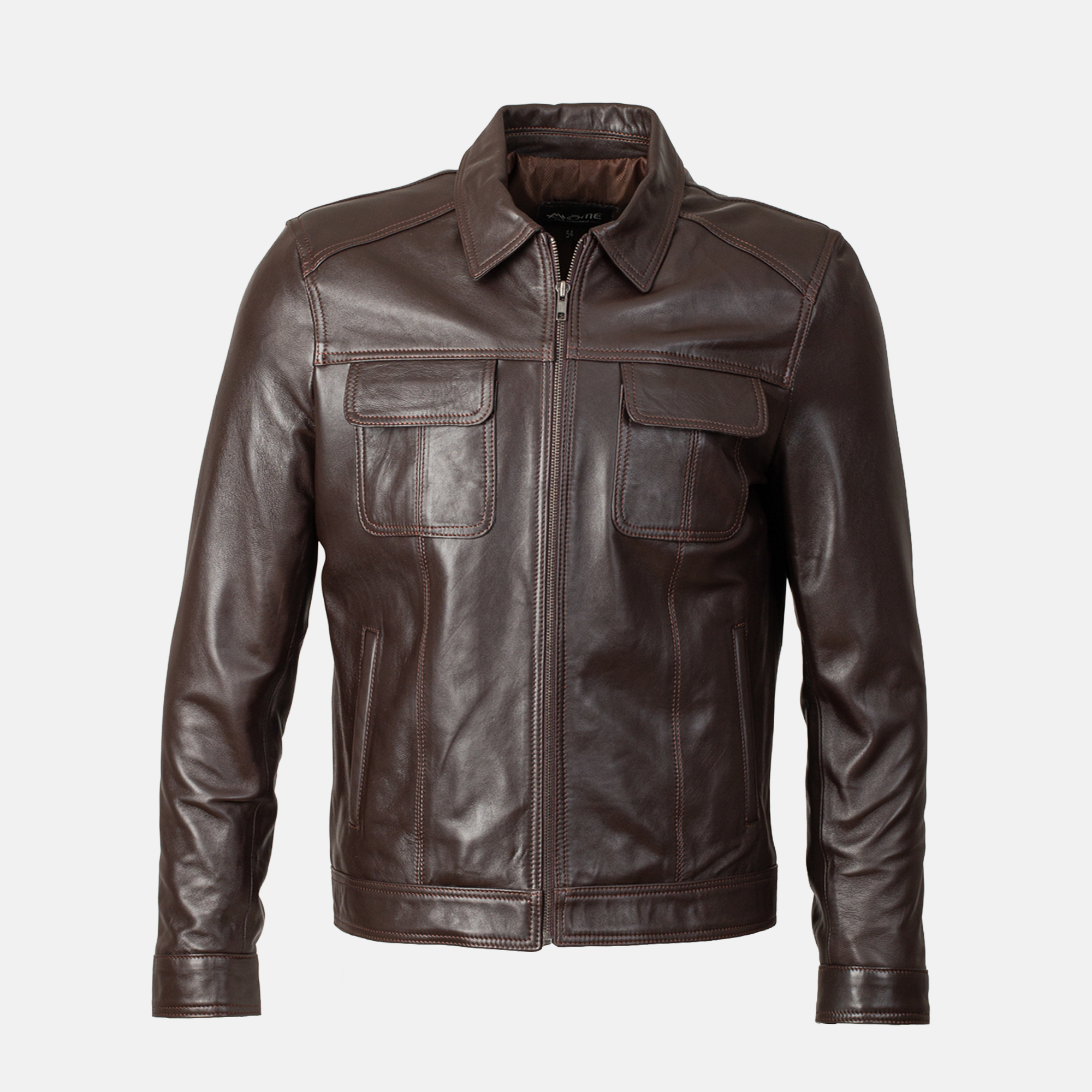 ROME - Blouson en cuir Marron