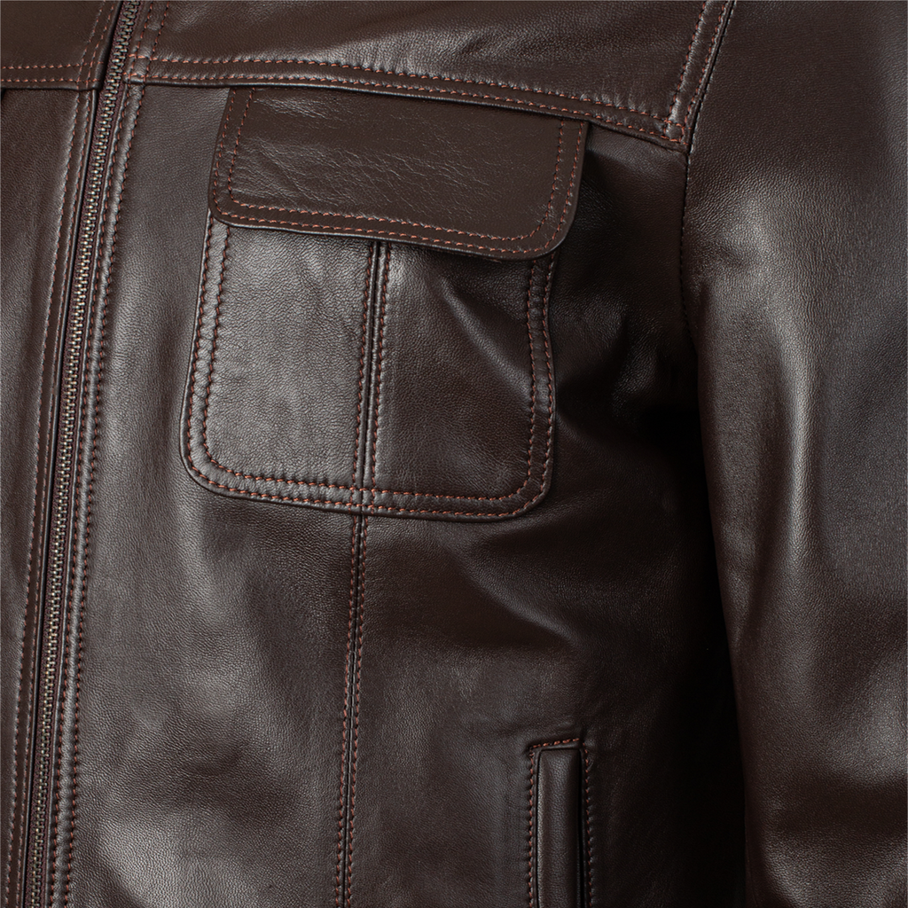 ROME - Blouson en cuir Marron