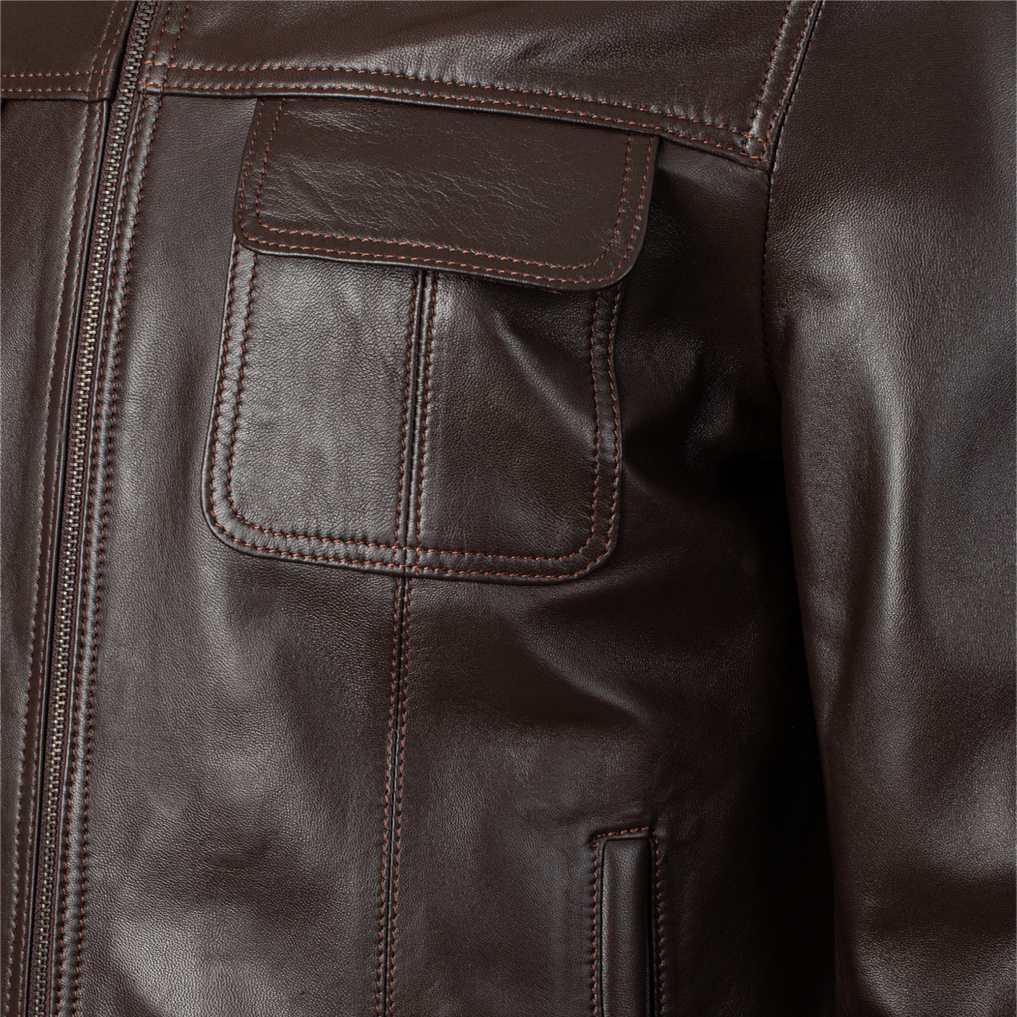 ROME - Blouson en cuir Marron