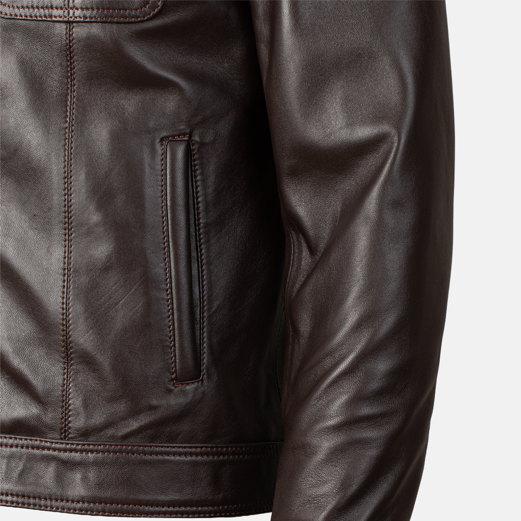 ROME - Blouson en cuir Marron