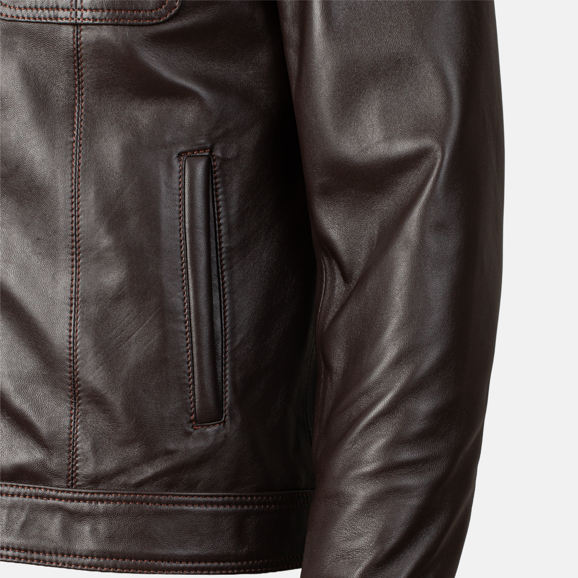 ROME - Blouson en cuir Marron