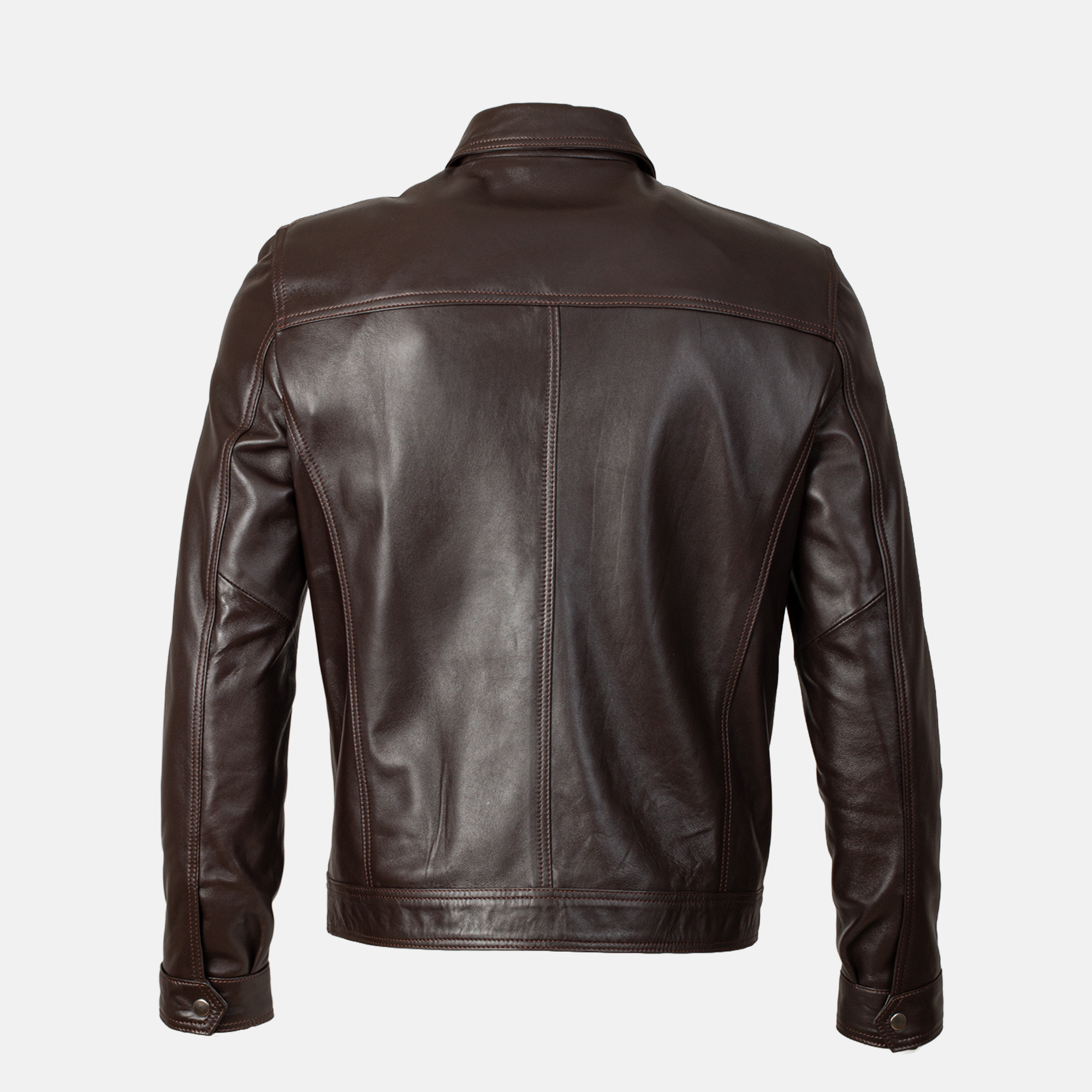 ROME - Blouson en cuir Marron