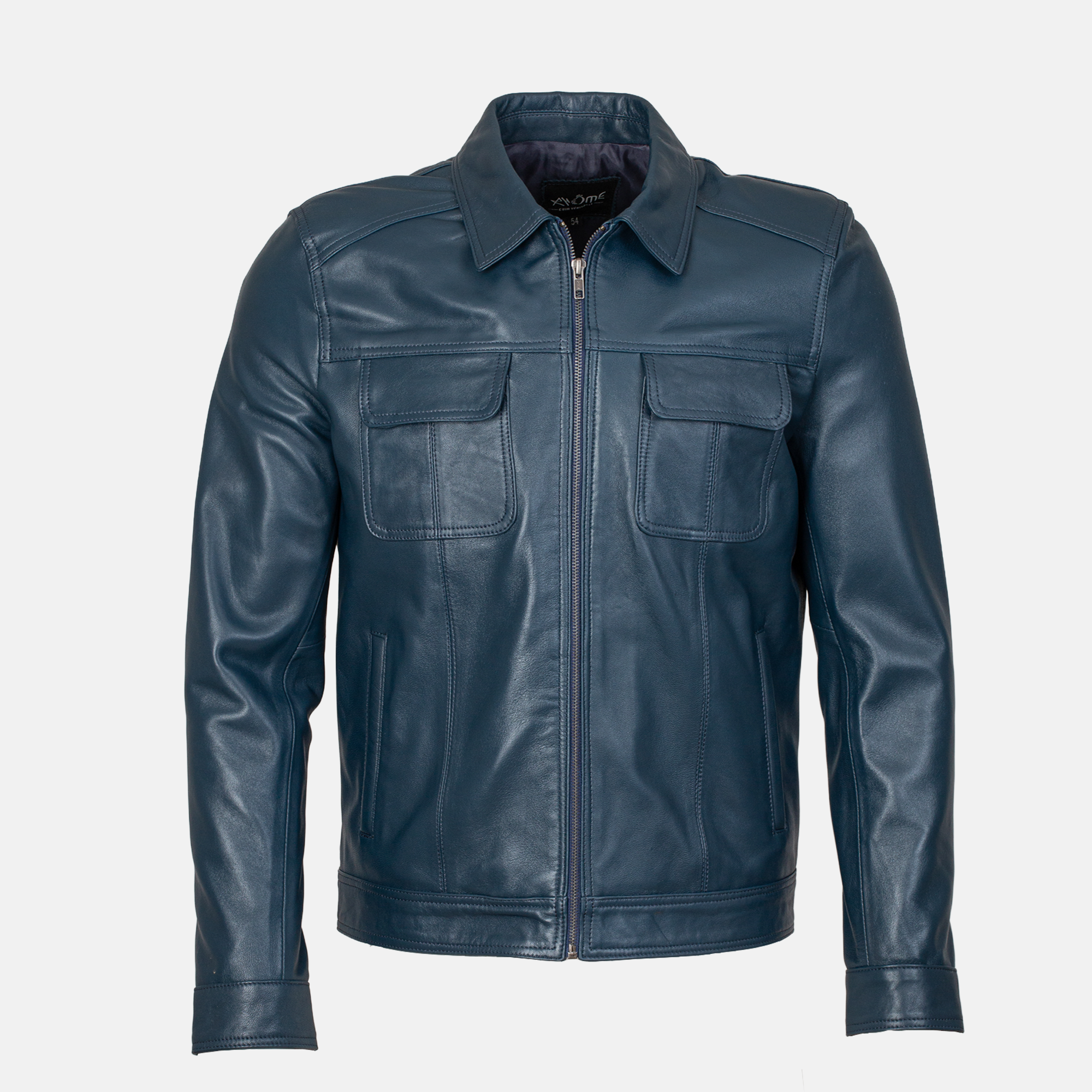 ROME - Blouson en cuir  Bleu