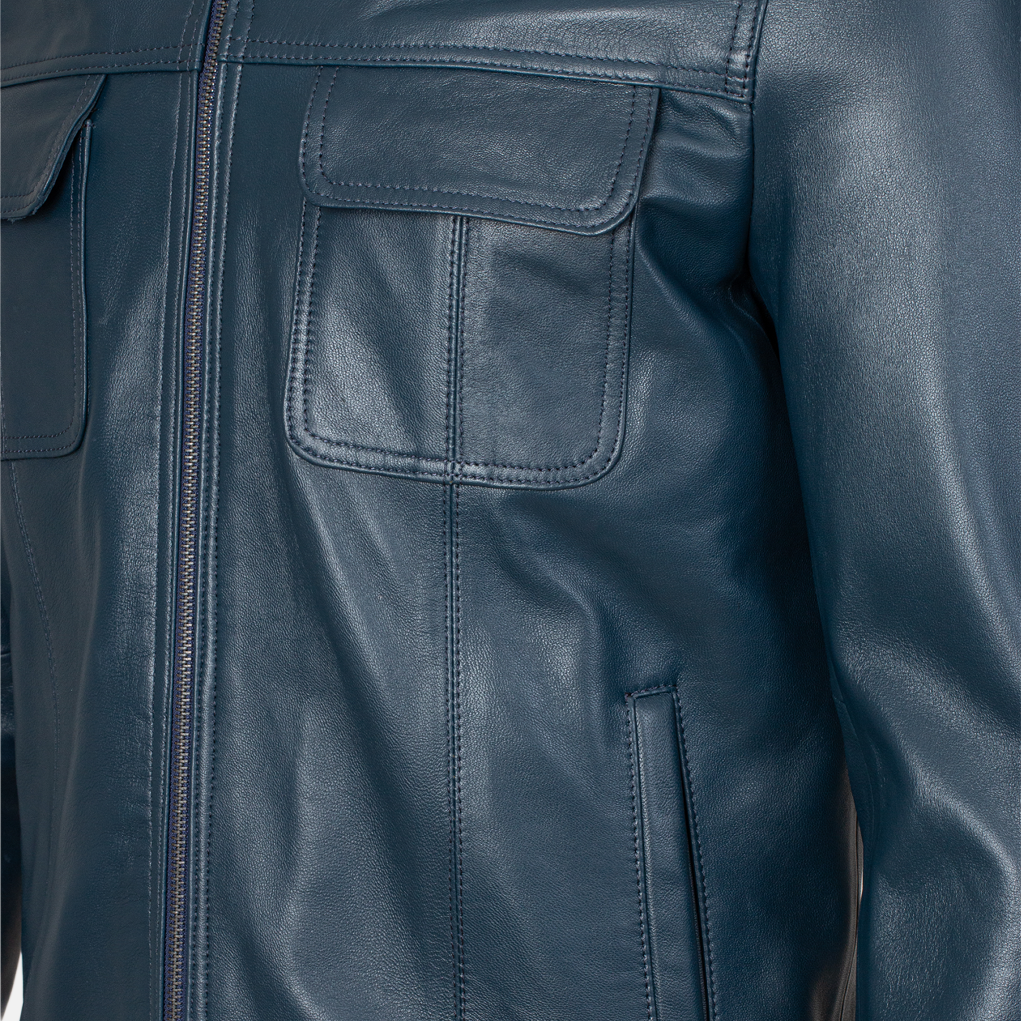 ROME - Blouson en cuir  Bleu