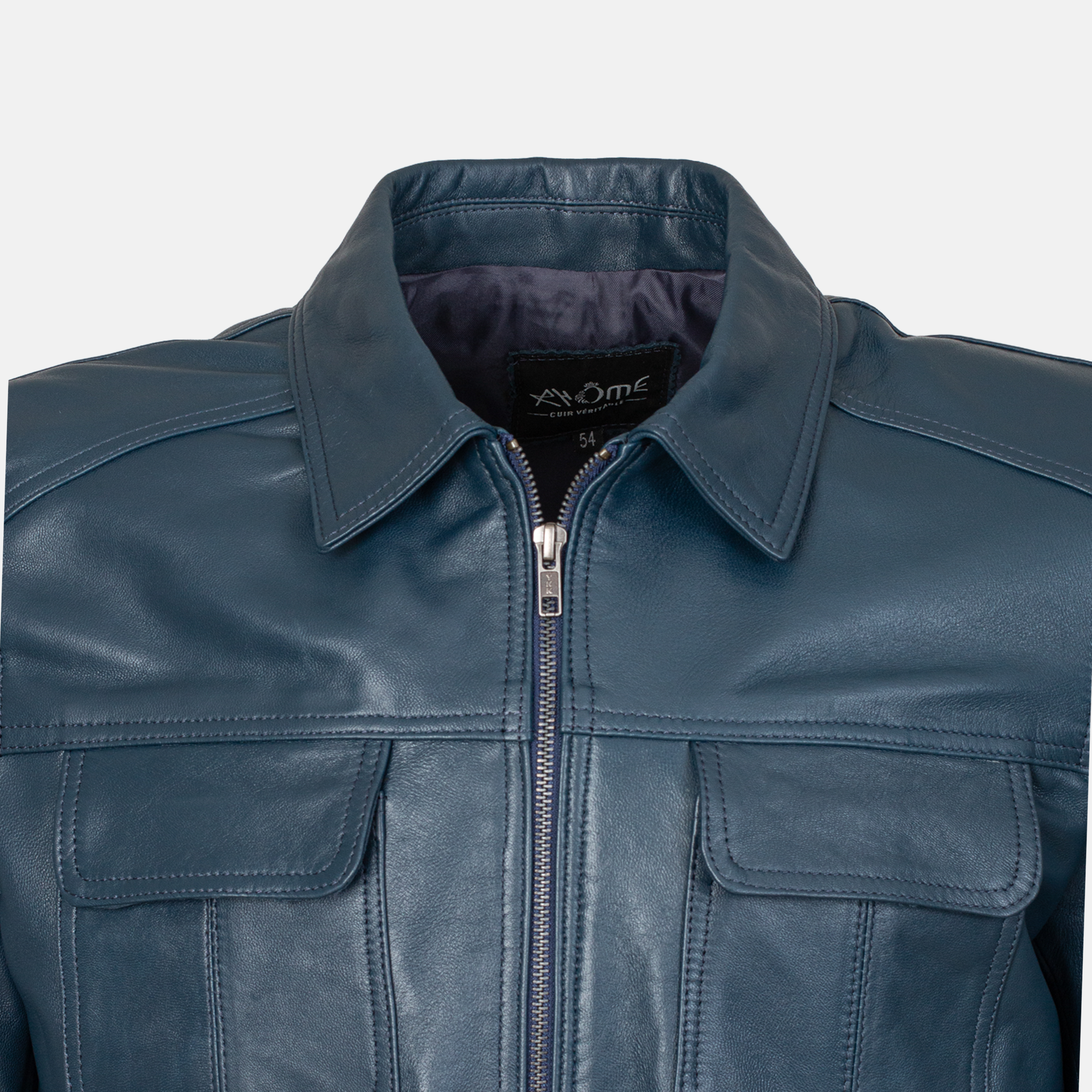 ROME - Blouson en cuir  Bleu