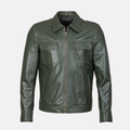 ROME - Blouson en cuir  Vert militaire