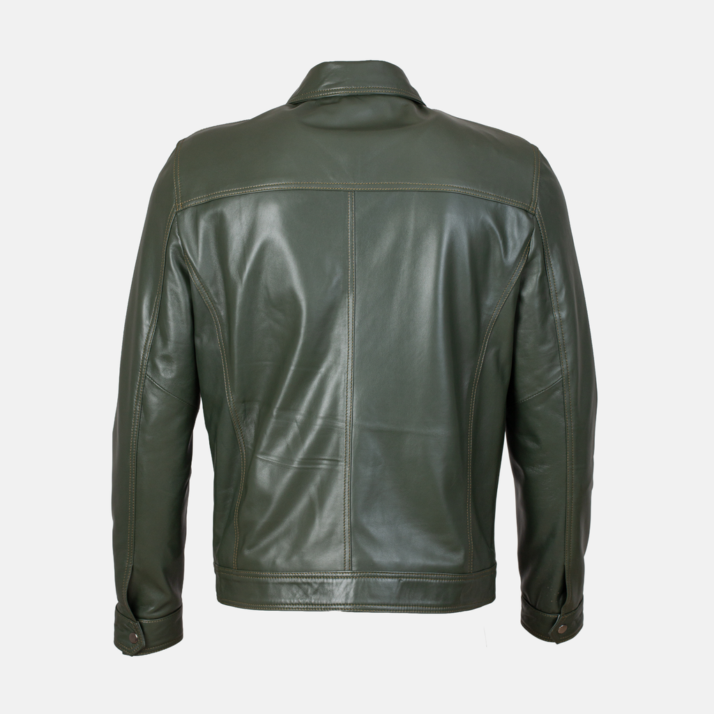 ROME - Blouson en cuir  Vert militaire