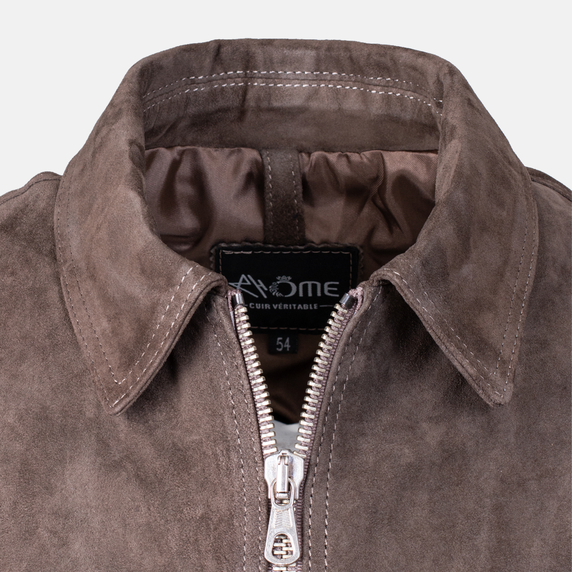 Leonardo - Blouson en daim Taupe