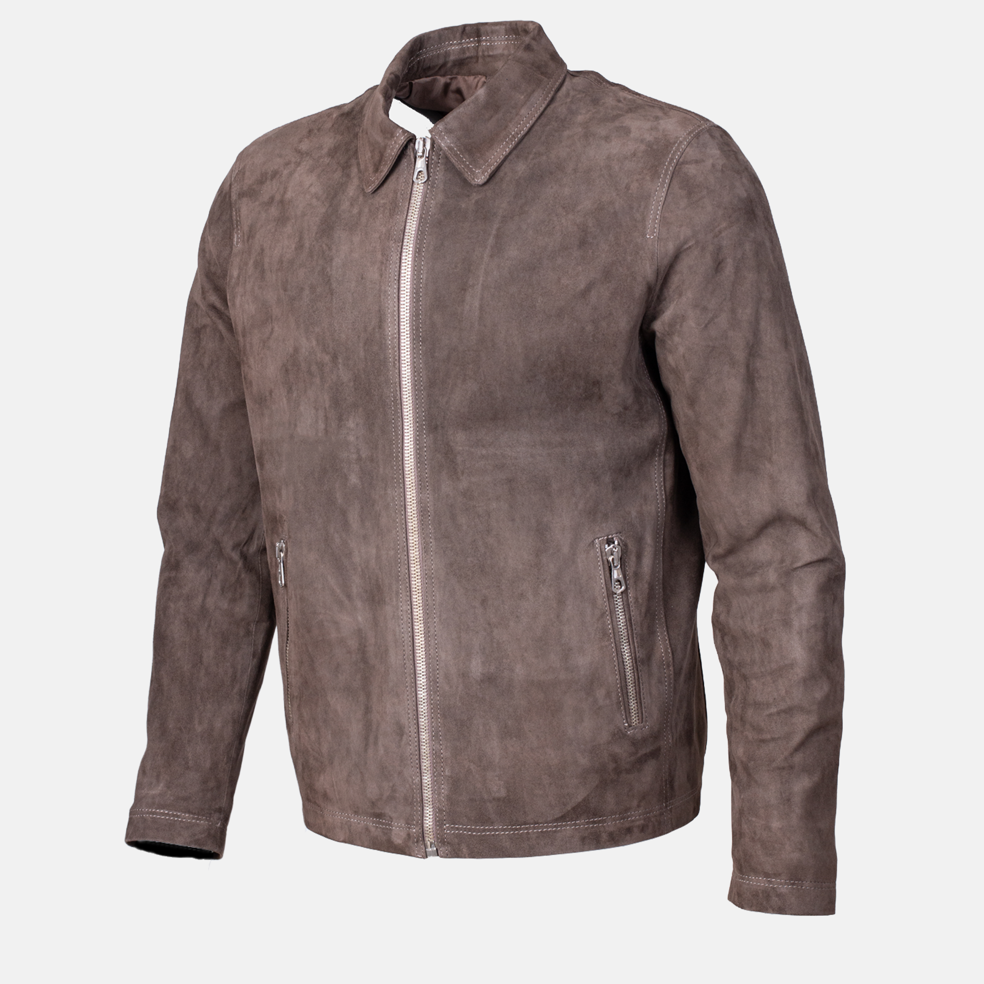 Leonardo - Blouson en daim Taupe