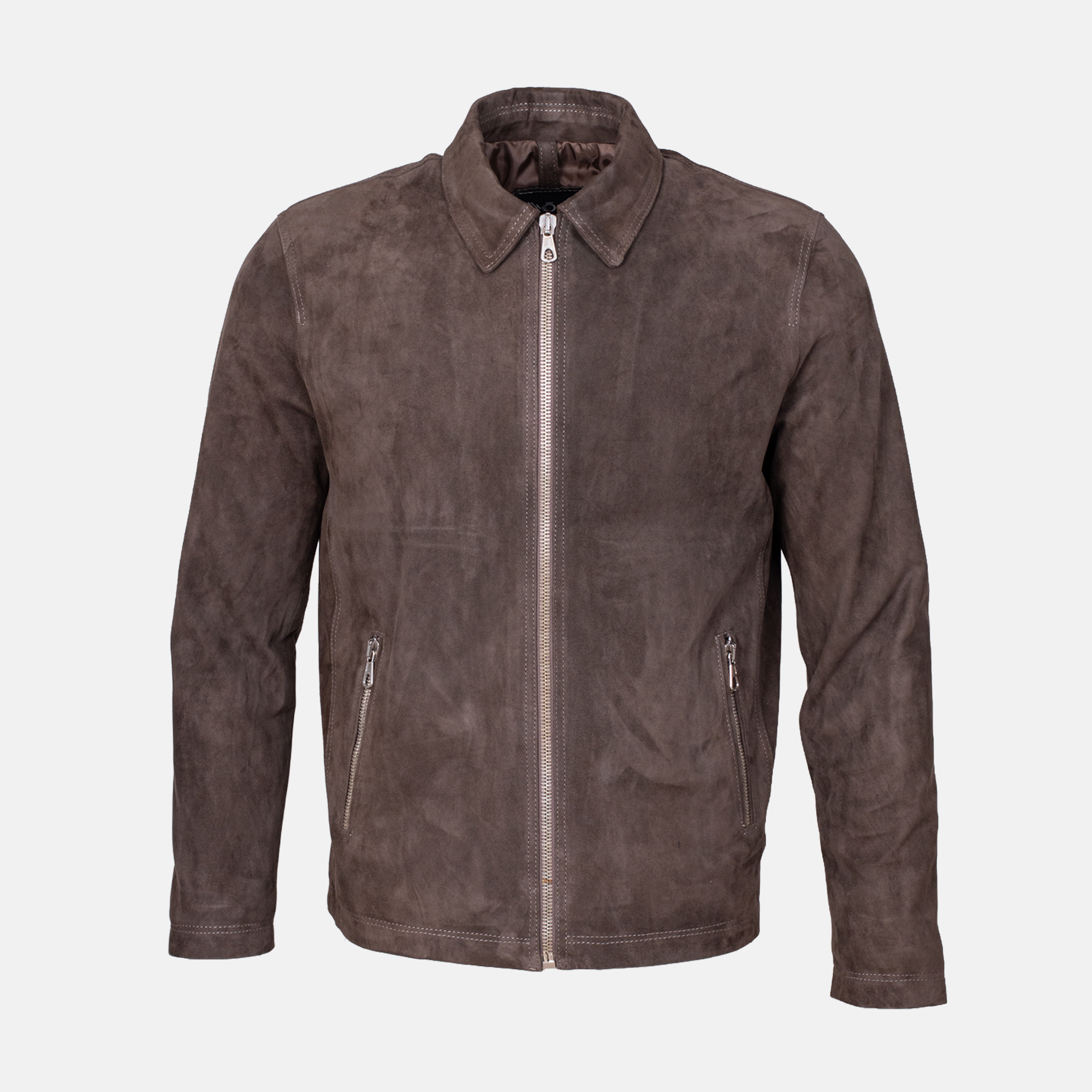 Leonardo - Blouson en daim Taupe