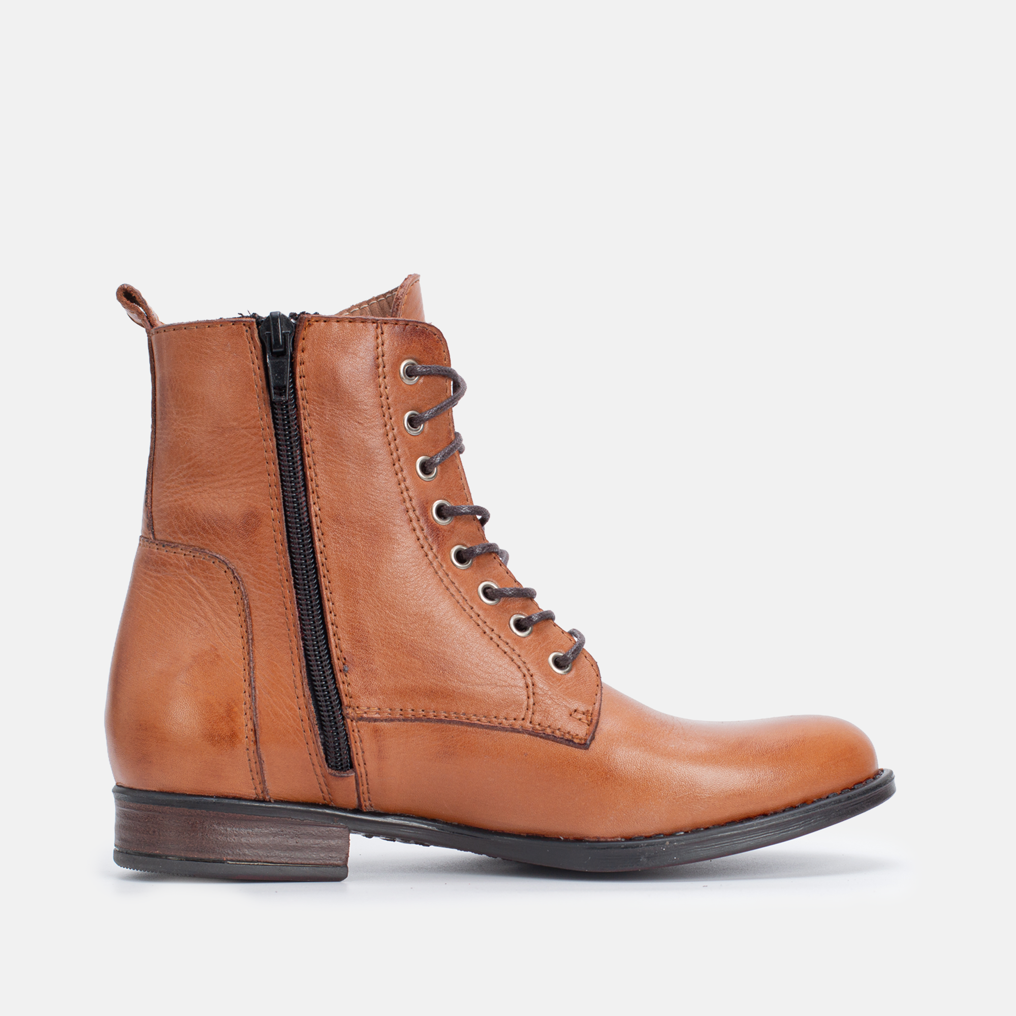 Bottine en cuir Tabac-207