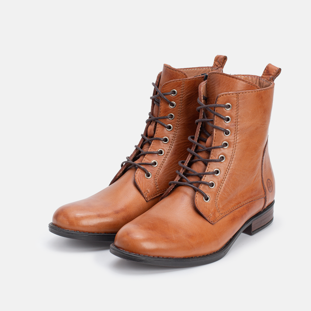 Bottine en cuir Tabac-207