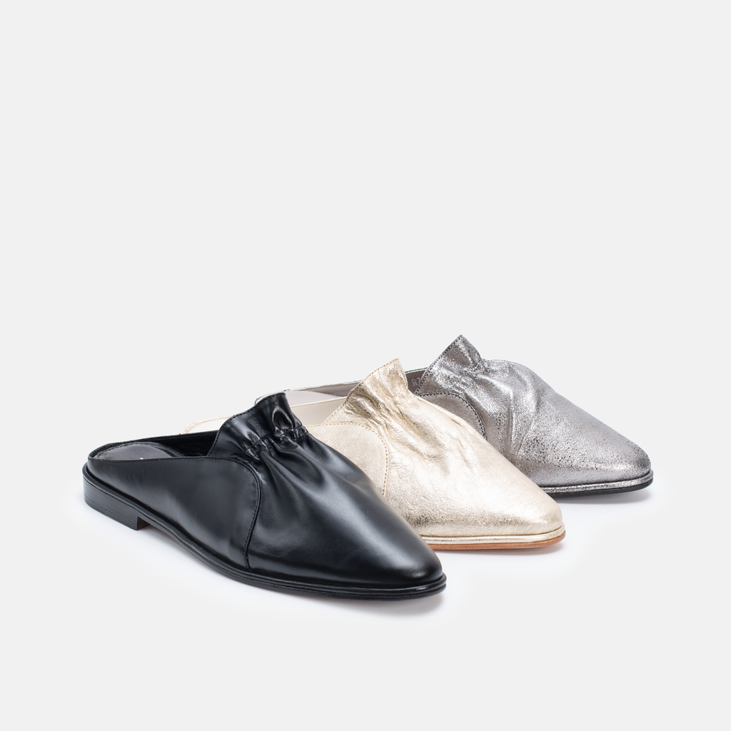 Belgha en cuir noir