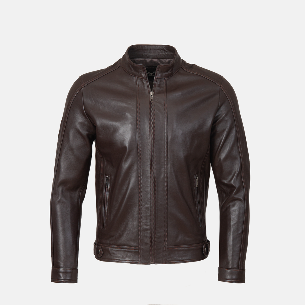 Blouson en cuir  Marron 1212