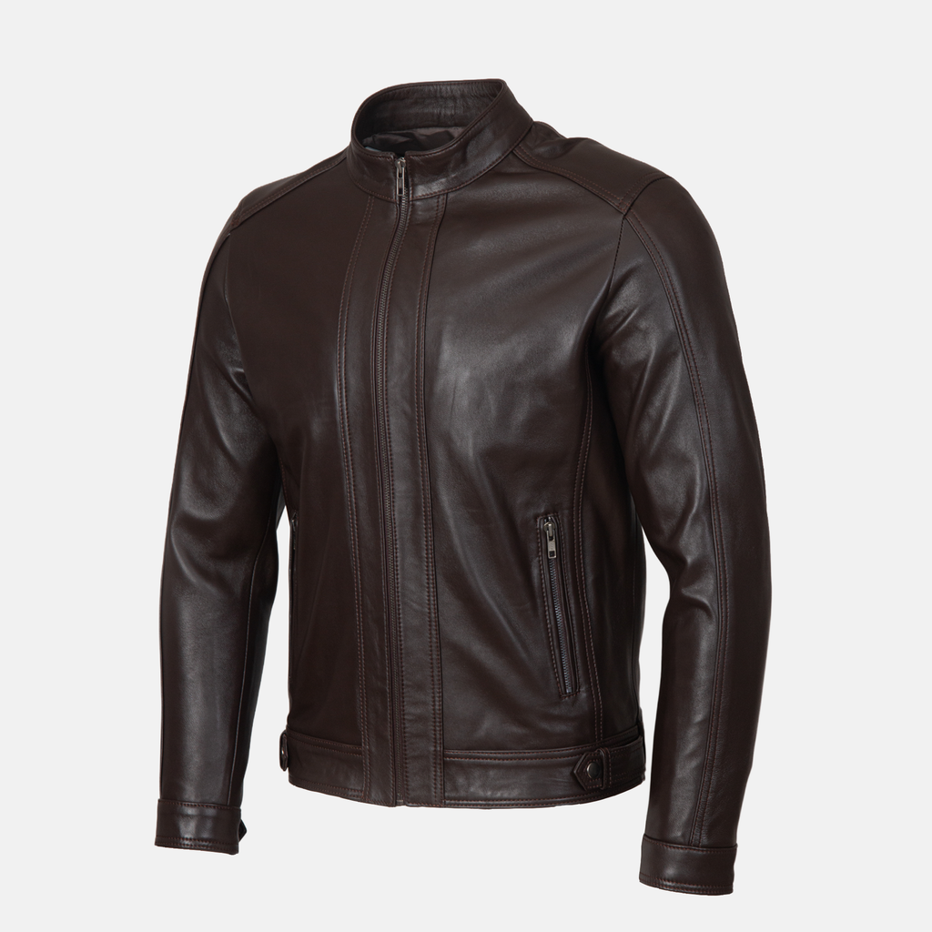 Blouson en cuir  Marron 1212