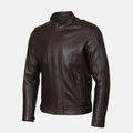 Blouson en cuir  Marron 1212