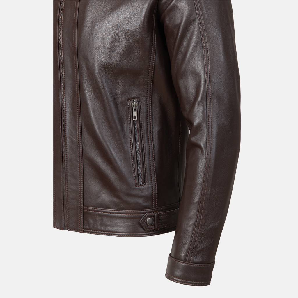 Blouson en cuir  Marron 1212