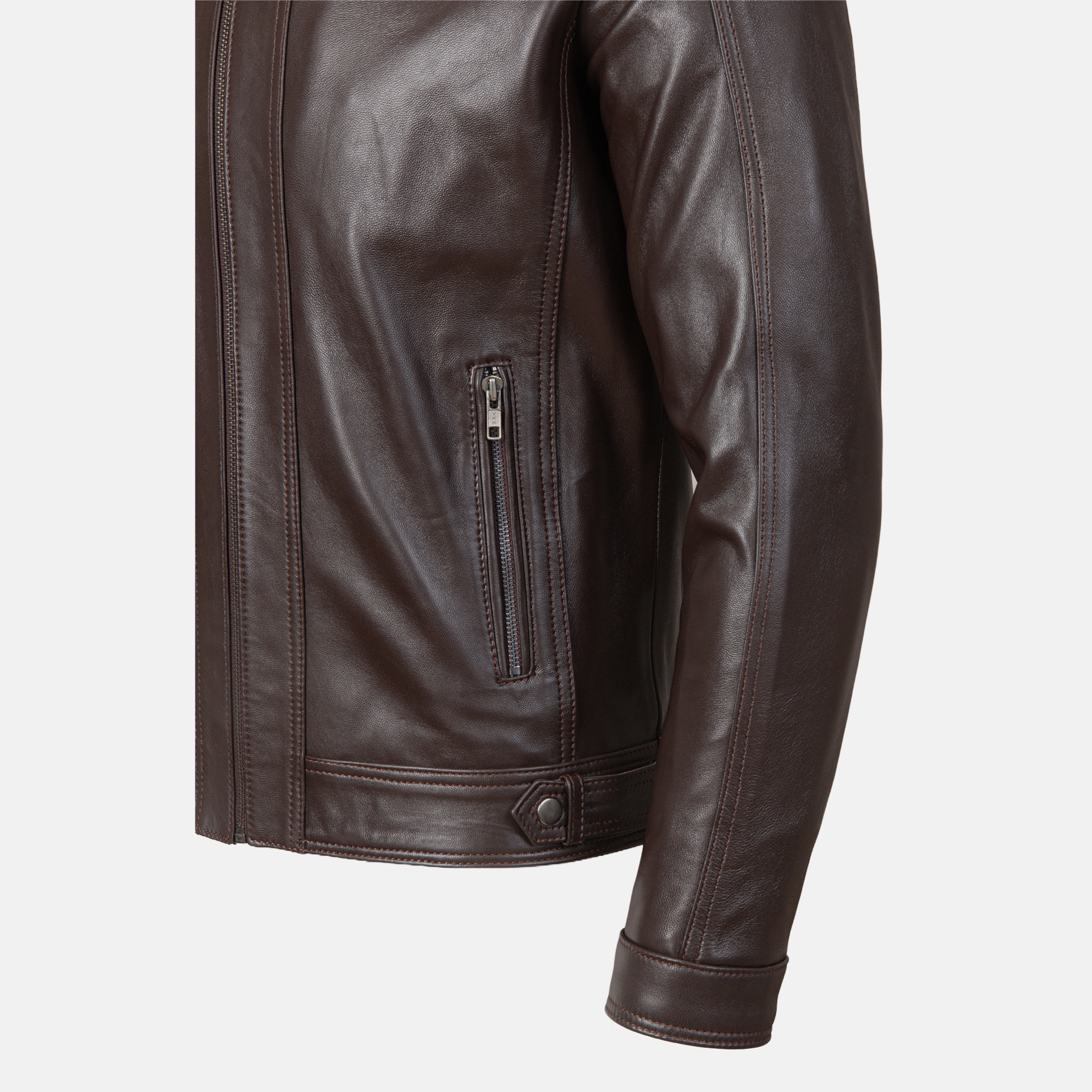 Blouson en cuir  Marron 1212