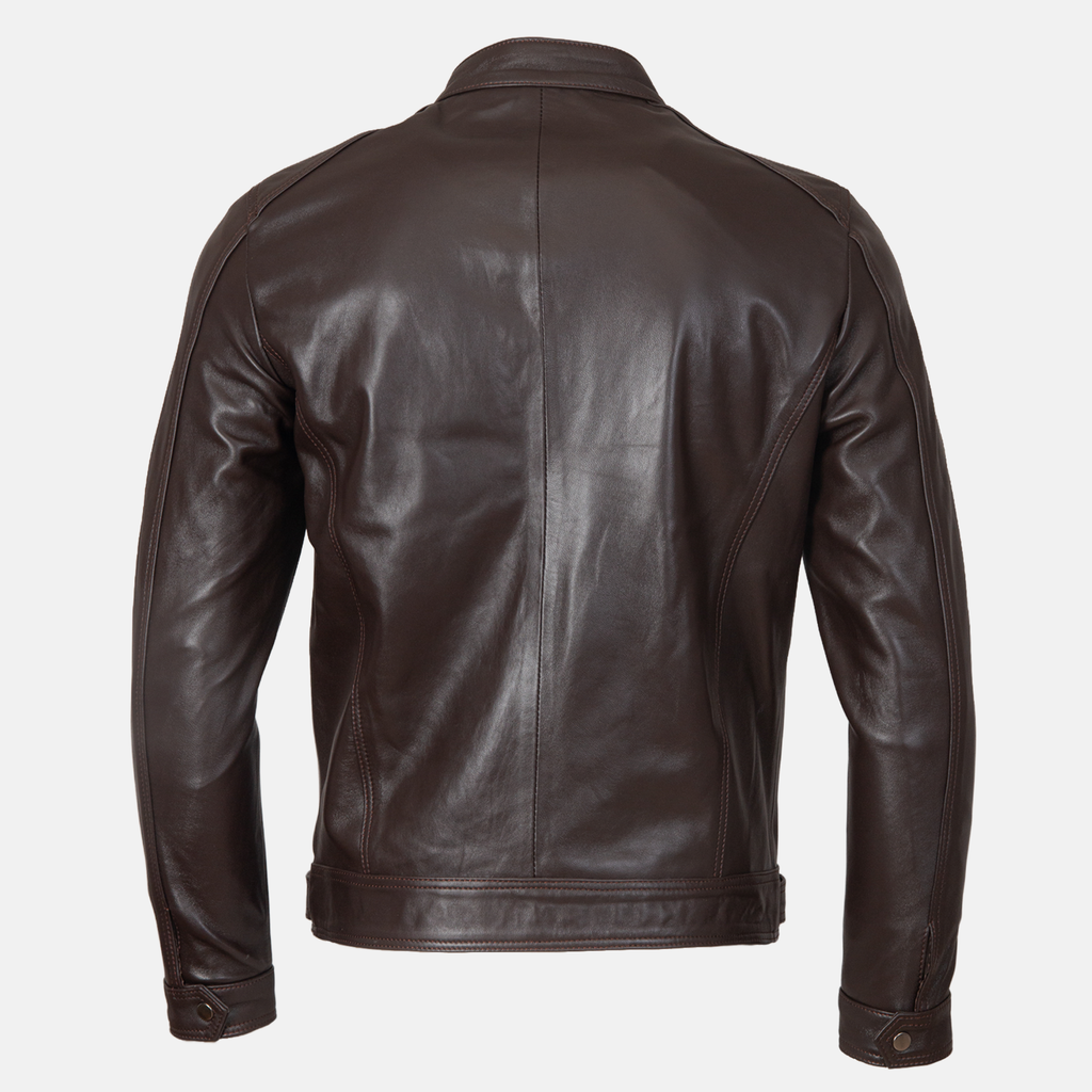 Blouson en cuir  Marron 1212