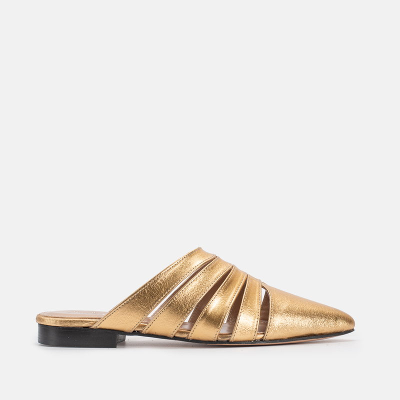Zina En cuir Doré