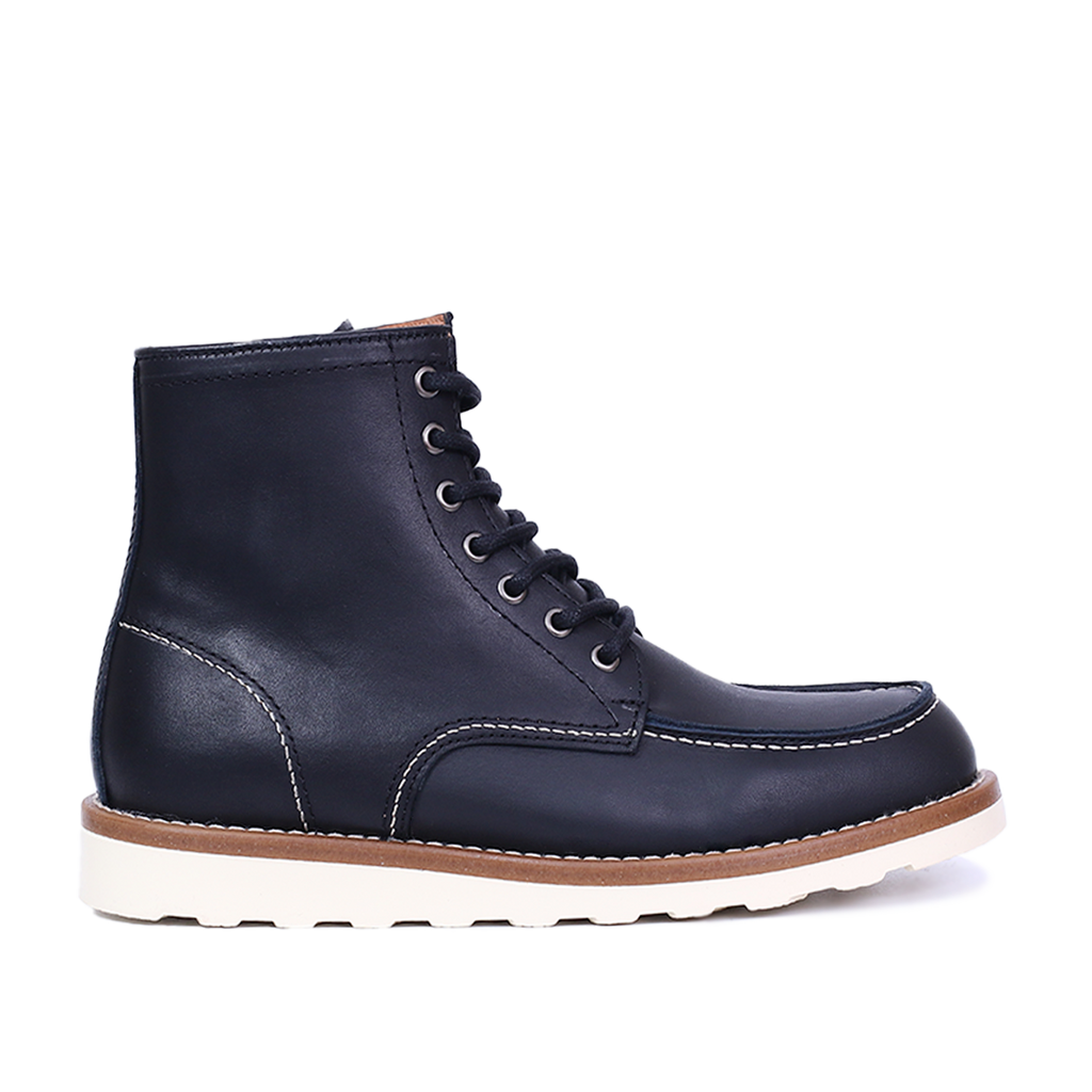 Classic Moc Toe en Cuir Noir
