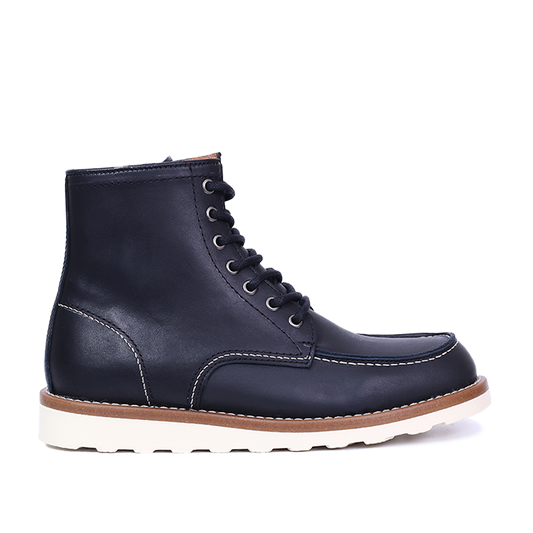Classic Moc Toe en Cuir Noir