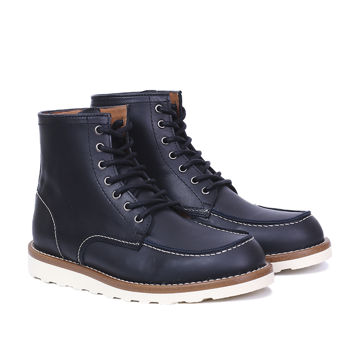 Classic Moc Toe en Cuir Noir