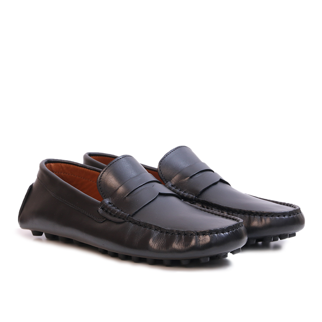 Mocassin Gommino en cuir NOIR