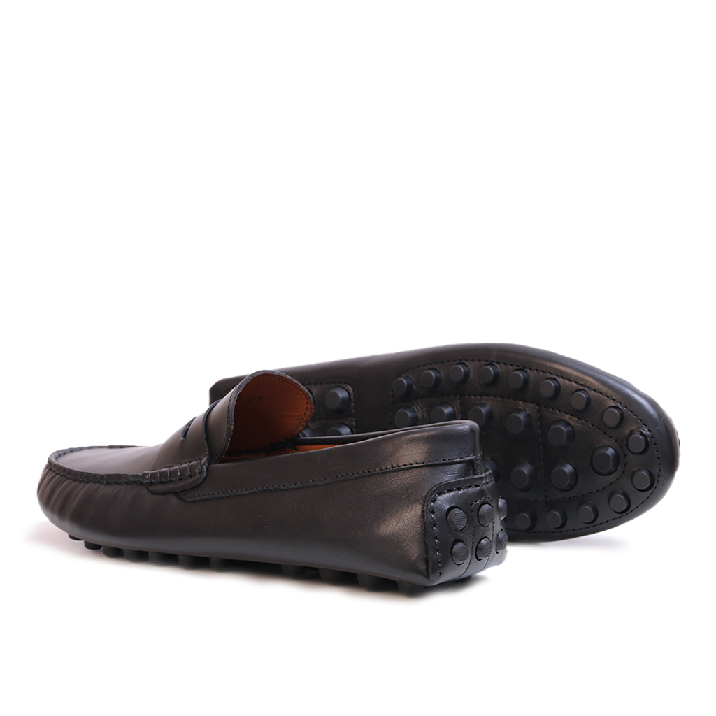 Mocassin Gommino en cuir NOIR