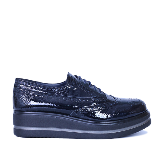 PINAR EN CUIR BRILLANT BLEU NUIT