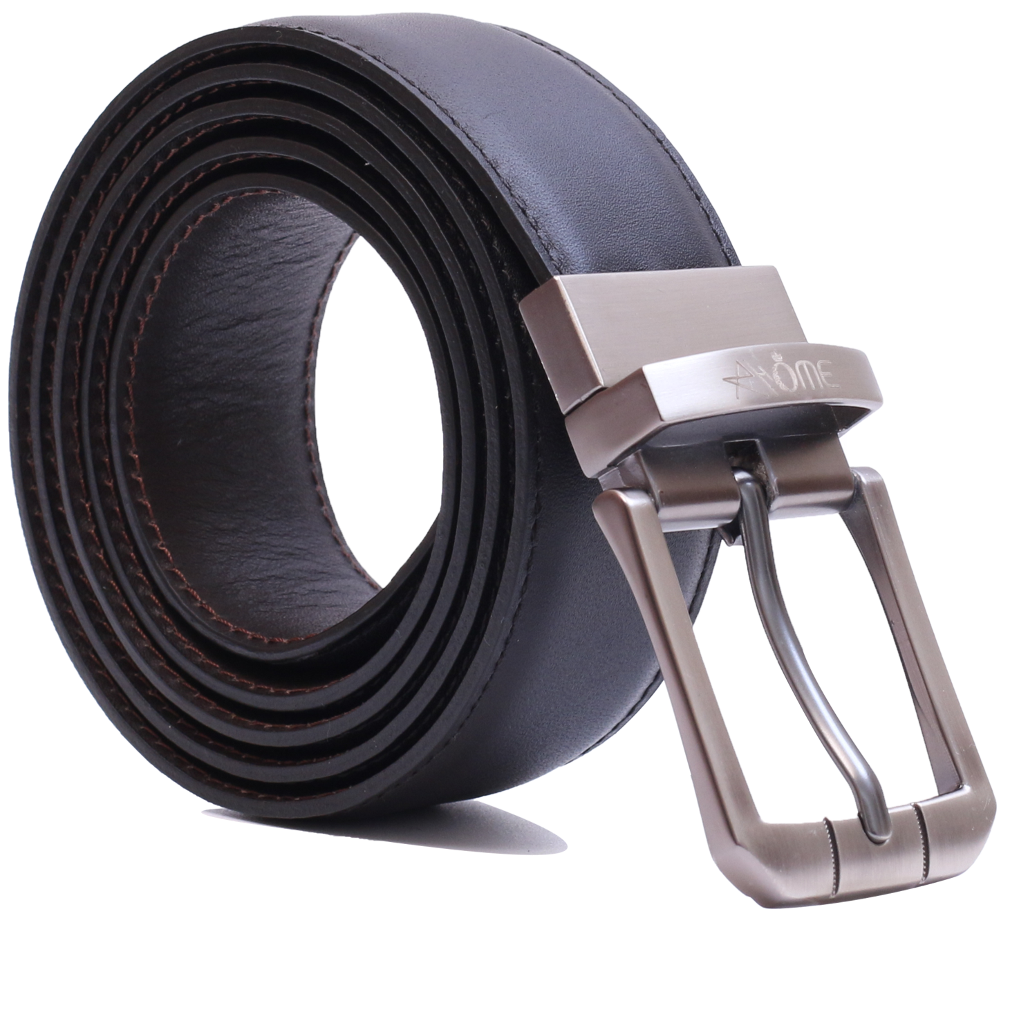 Rabat double face en cuir Marron & Noir