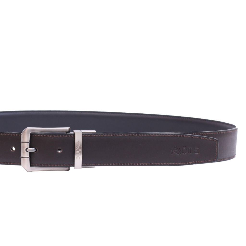 Rabat double face en cuir Marron & Noir