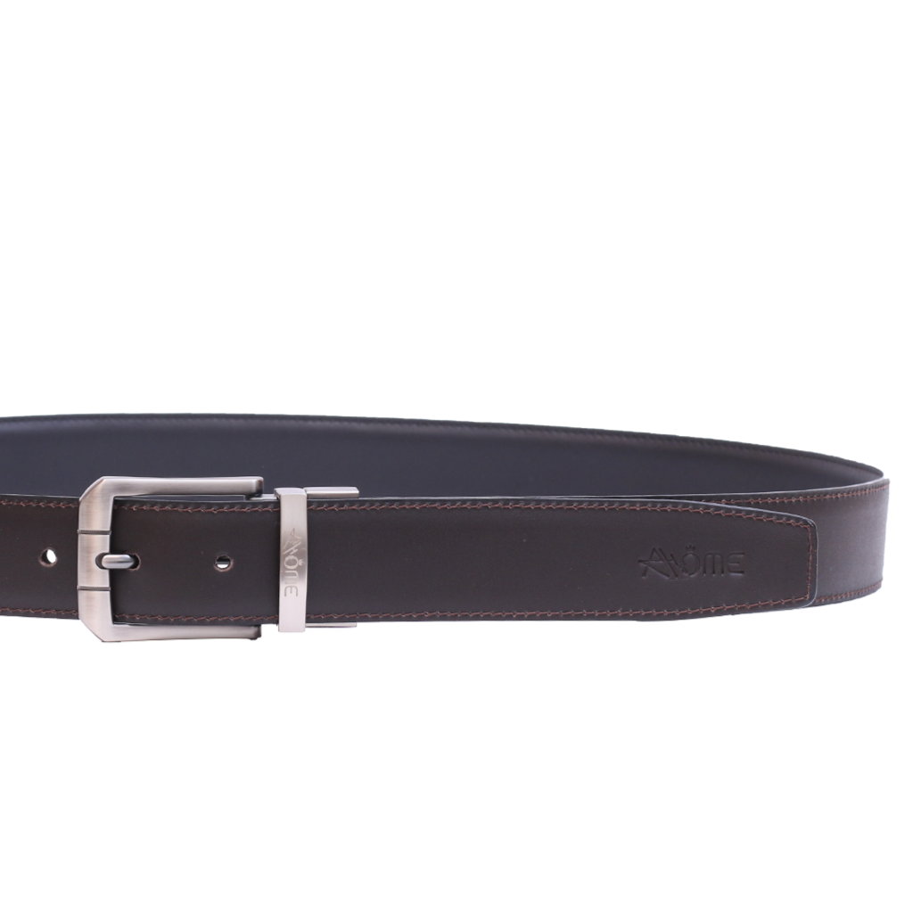 Rabat double face en cuir Marron & Noir