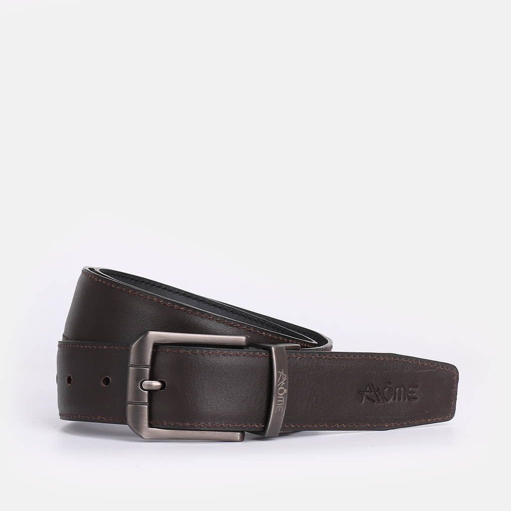 Rabat double face en cuir Marron & Noir