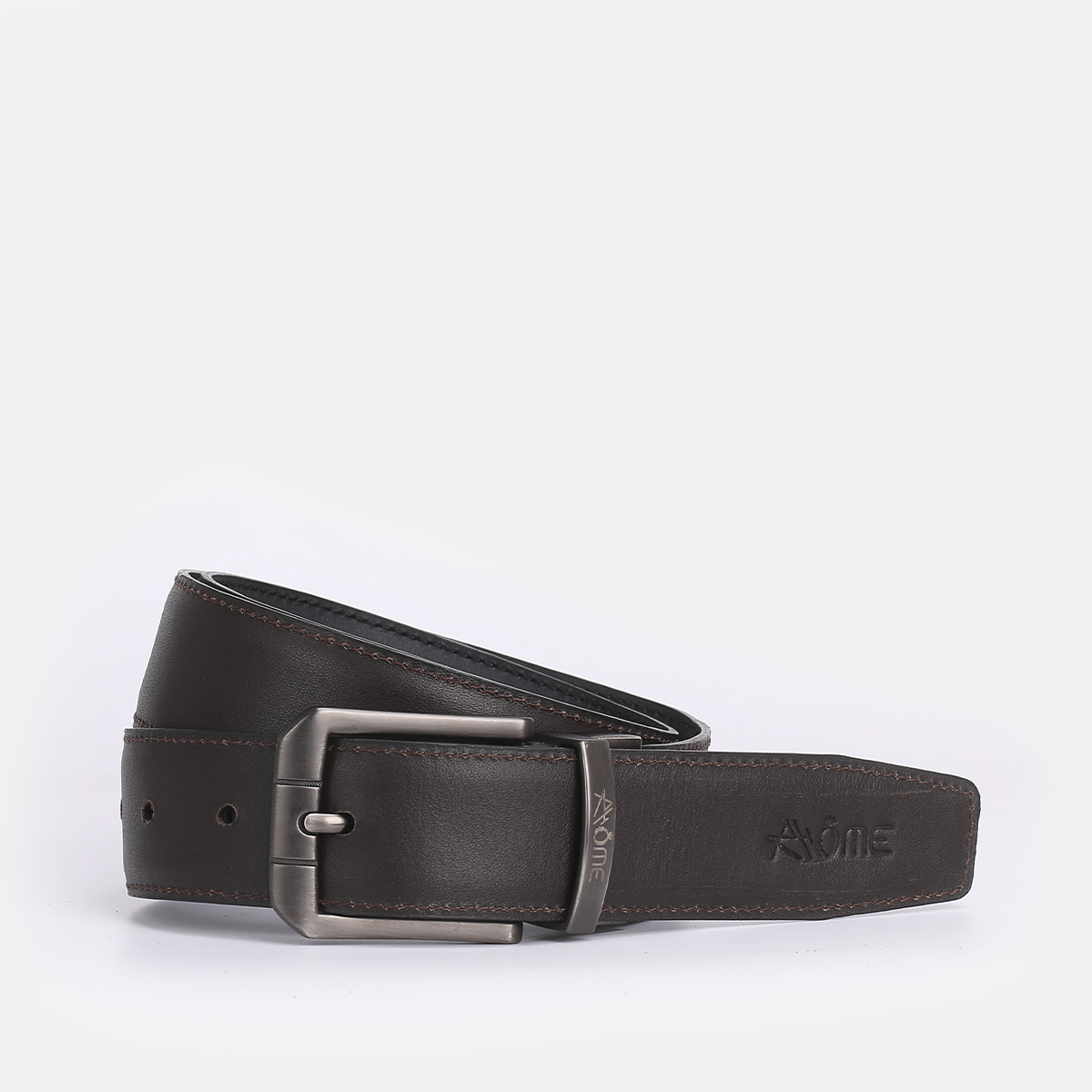 Rabat double face en cuir Marron & Noir