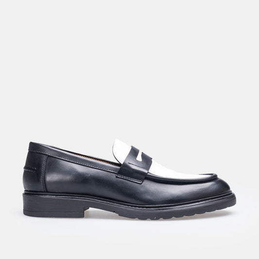 NAPOLI EN CUIR NOIR & BLANC