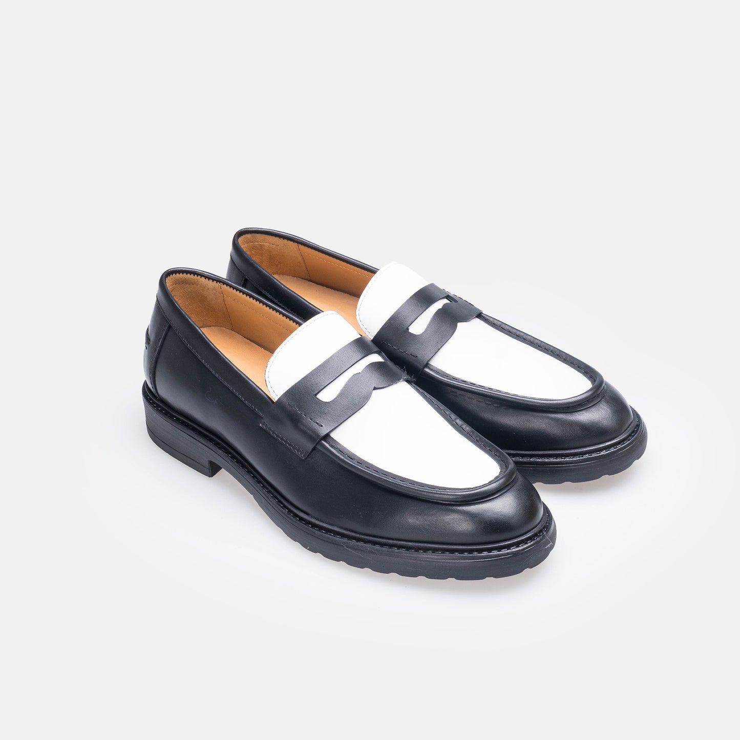 NAPOLI EN CUIR NOIR & BLANC